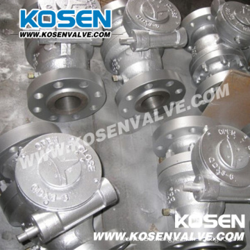 Cast Steel Flanged Trunnion Ball Valves with Gear Box